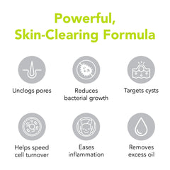 Humane benzoyl peroxide acne wash pump ready for daily use.