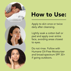 Humane Clarifying Toner application on face supports gentle calming after cleansing