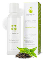 Humane Clarifying Toner bottle front improves skin clarity with gentle exfoliation