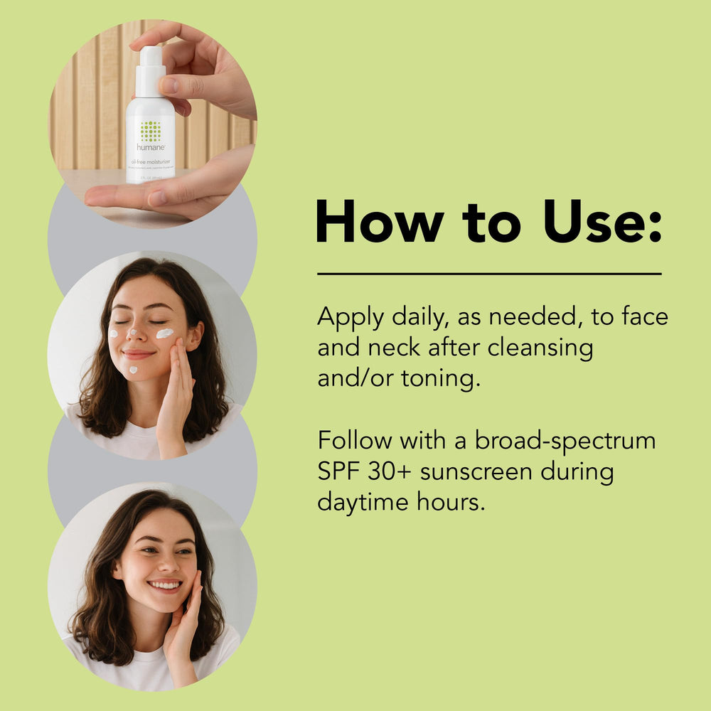 humane oil-free daily moisturizer aloe vera close-up conveys soothing skincare benefits