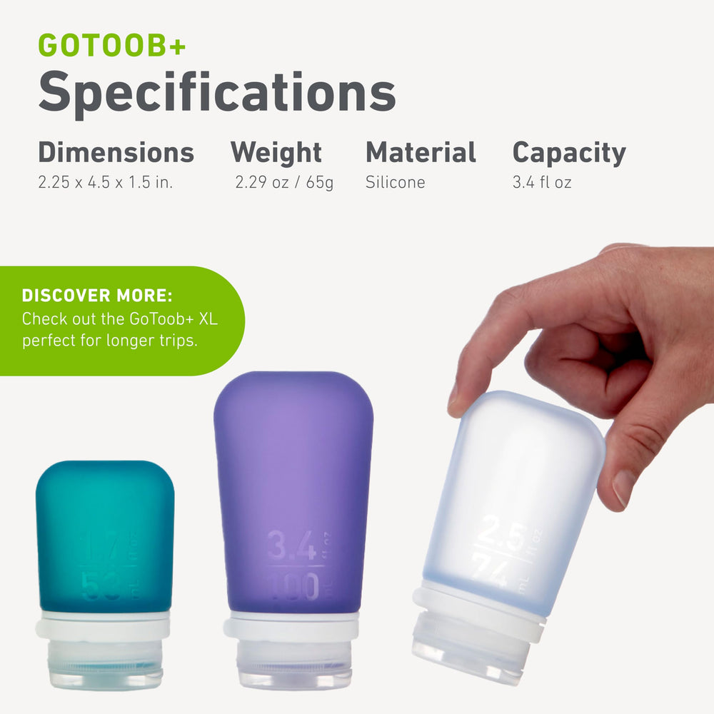 humangear GoToob+ BPA-free FDA food-safe silicone supports safe packing