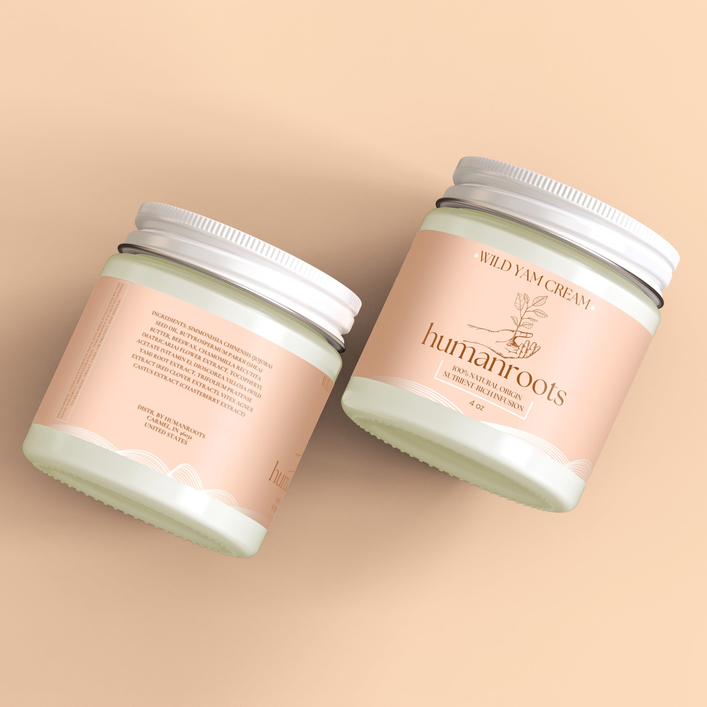 humanroots Wild Yam Cream packaging with label showcases organic skincare you can trust