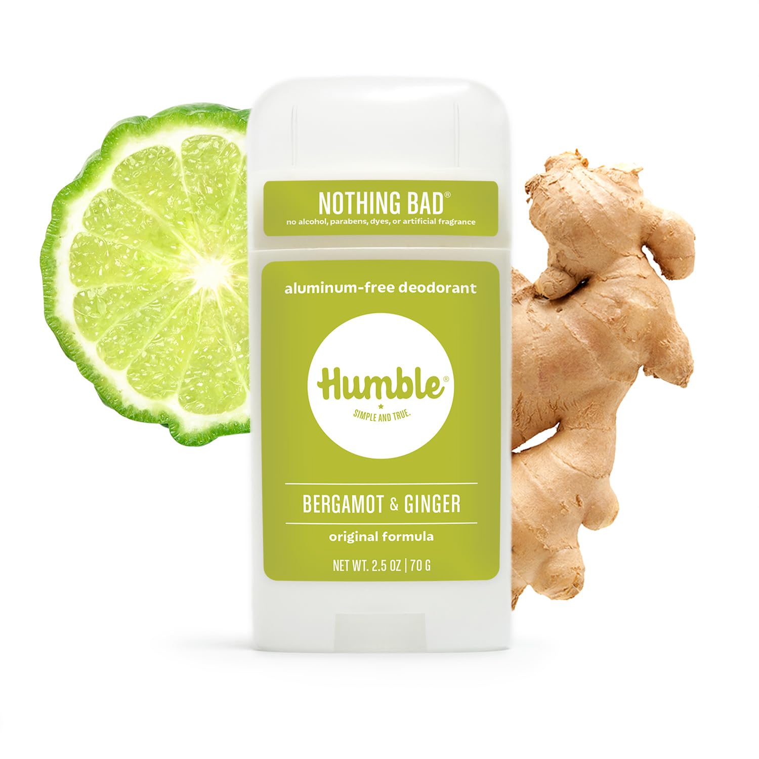 Humble Brands deodorant being applied to underarm for smooth texture.