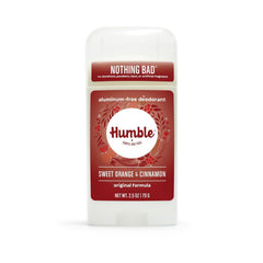 Humble Brands aluminum-free deodorant stick ready for application; all-day odor control.