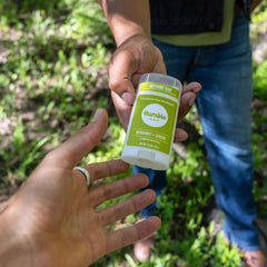 HUMBLE BRANDS aluminum-free deodorant stick moroccan-rose close-up with soft floral notes.