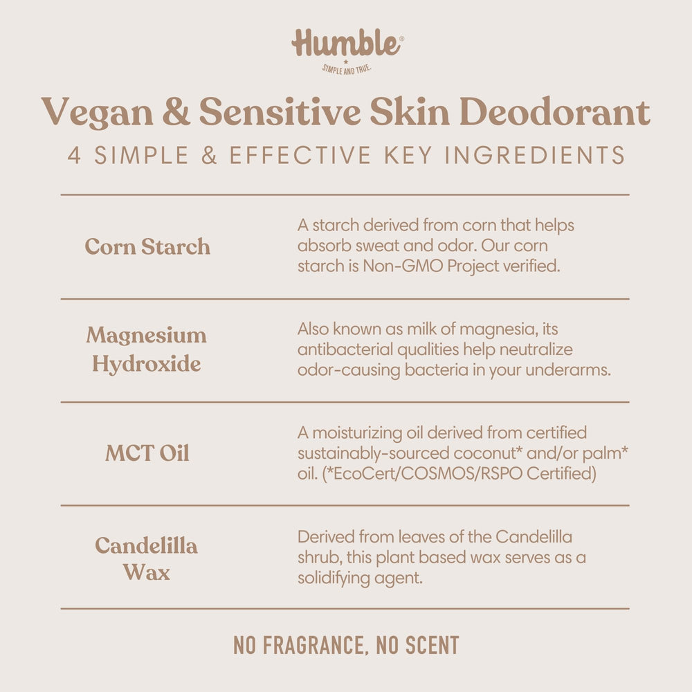 Humble Brands aluminum-free deodorant application closeup on skin