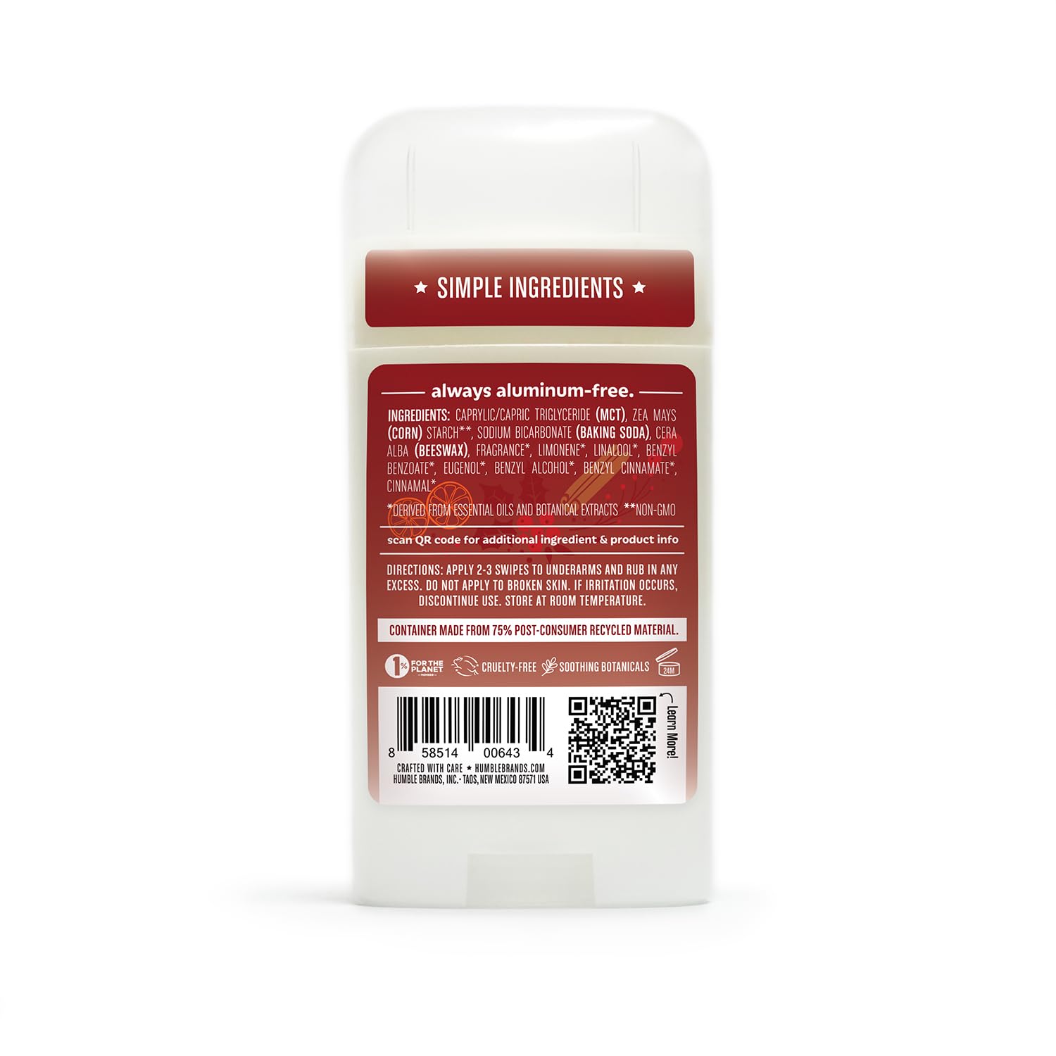 Humble Brands deodorant texture swatch showing smooth glide