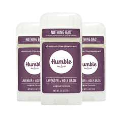 Humble Brands Original Formula deodorant bottle illustrating aluminum-free odor control.