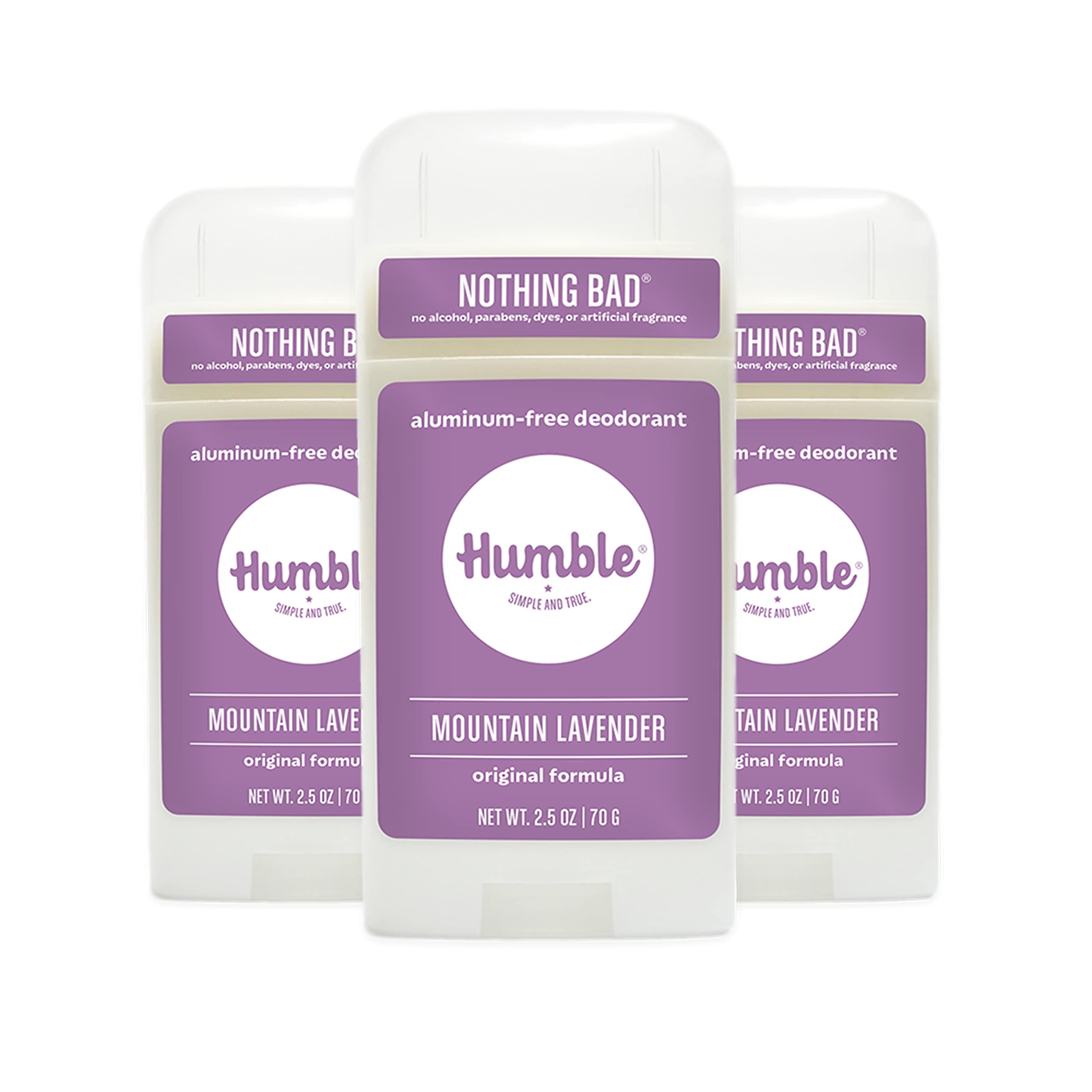 Humble Brands Original Formula Mountain Lavender deodorant pack-3 delivers long-lasting freshness for active days.