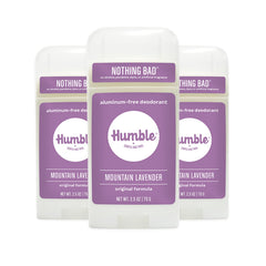 Humble Brands Original Formula Mountain Lavender deodorant pack-3 delivers long-lasting freshness for active days.
