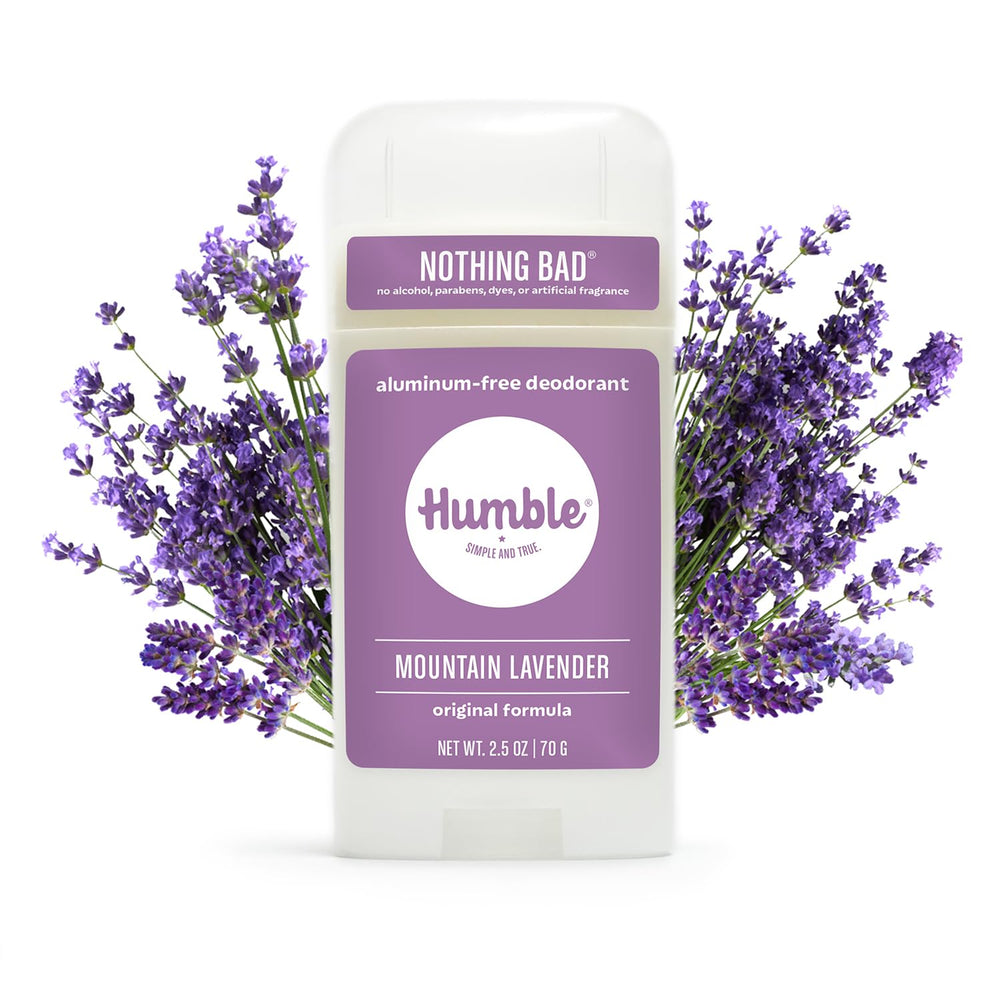 Humble Brands pack-3 deodorant image highlights value pack and travel-friendly sizing.