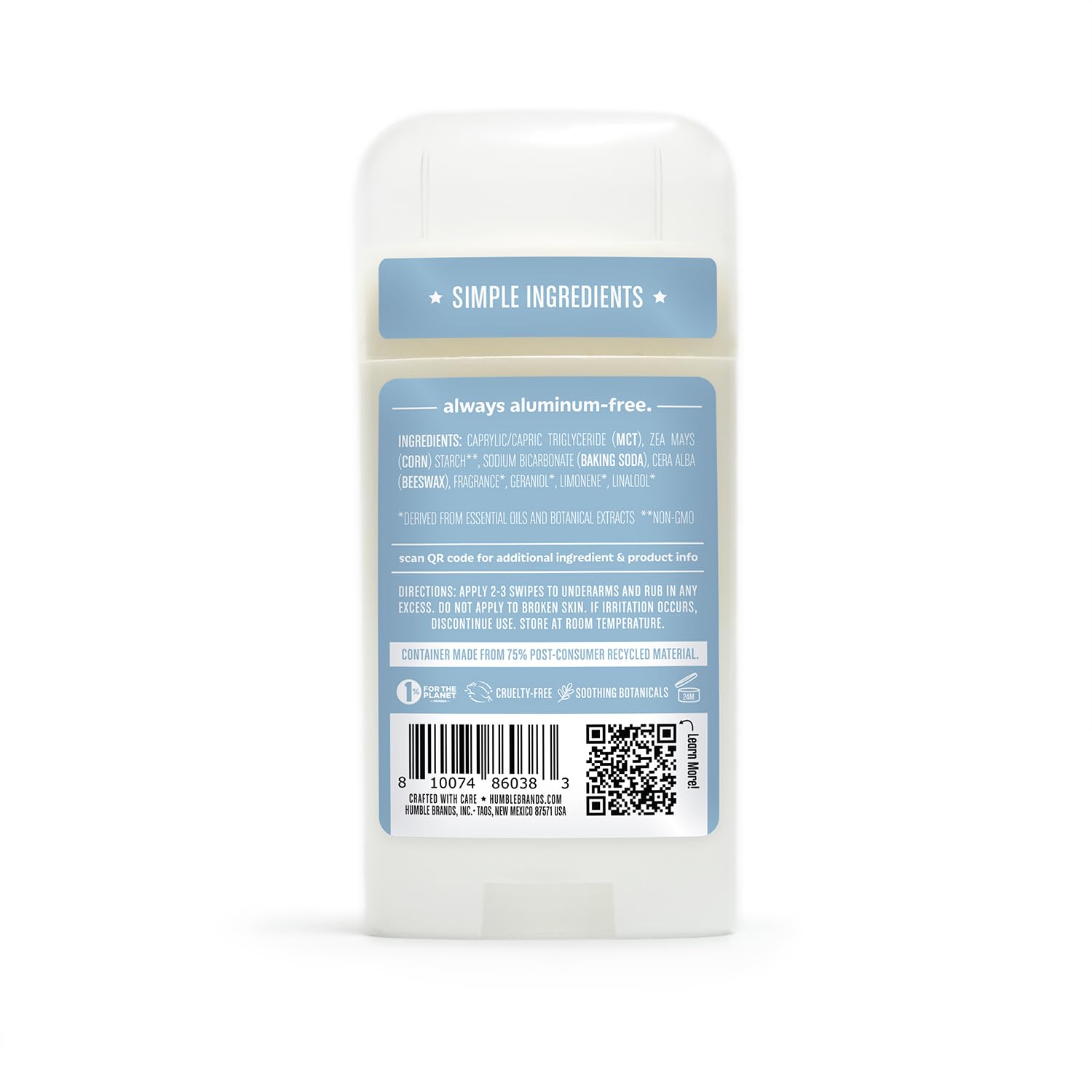Back pack image listing scents for HUMBLE BRANDS 3-pack