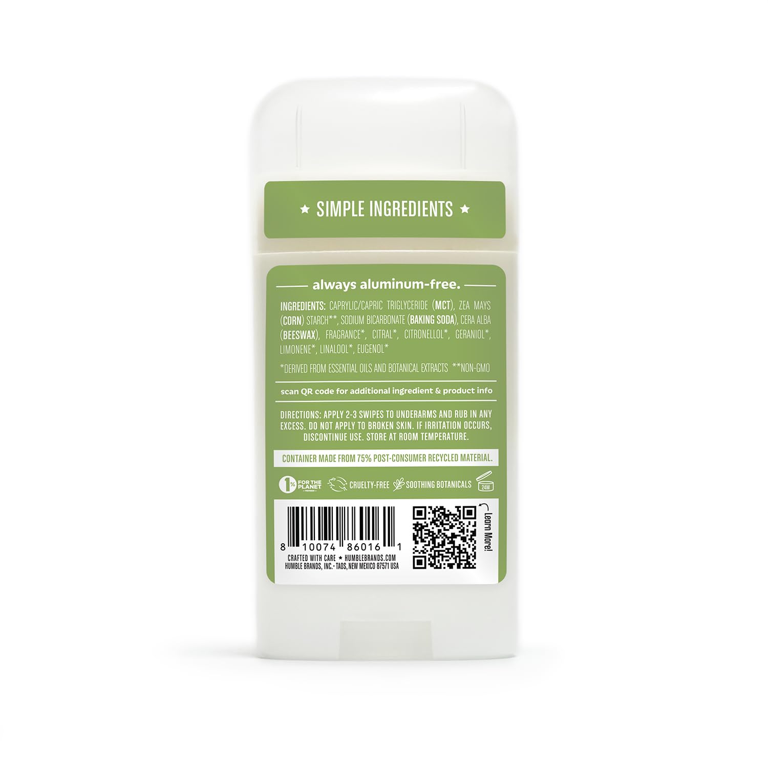 Front pack image of HUMBLE BRANDS 3-pack Original Formula deodorant