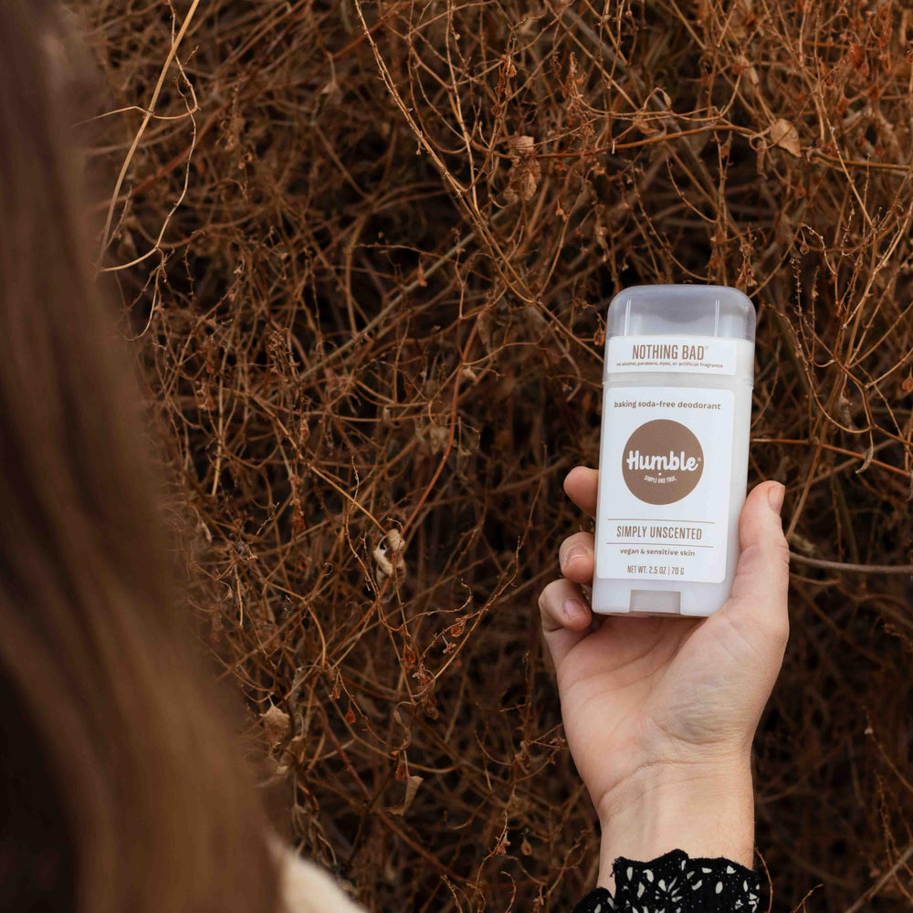 Humble Brands sensitive skin deodorant texture close-up demonstrates easy application