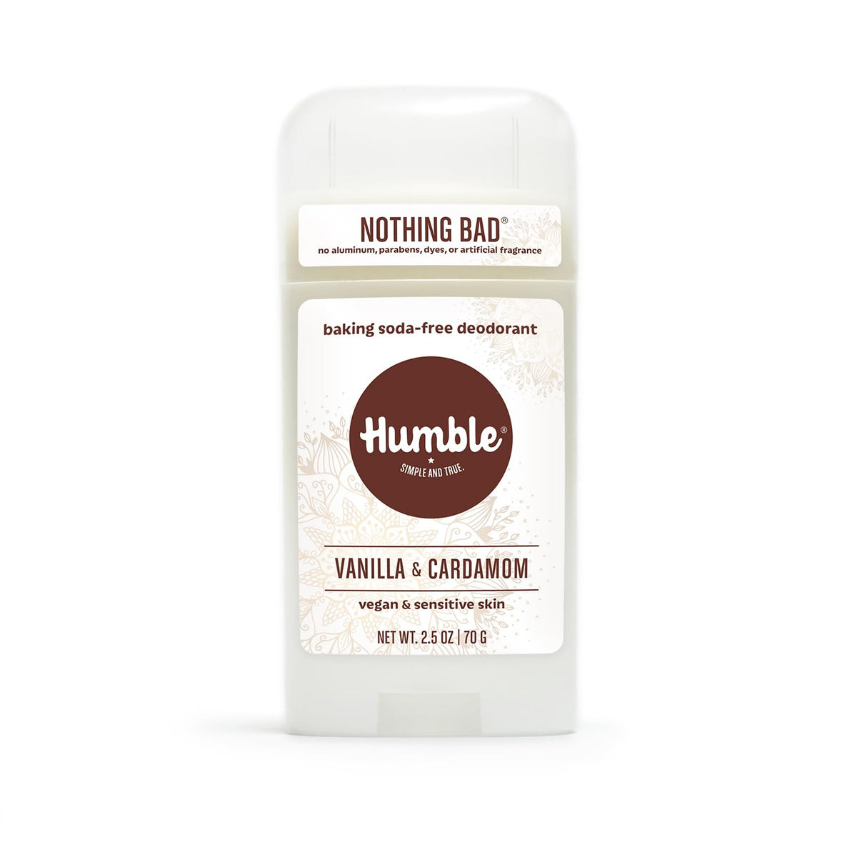 Humble Brands vegan deodorant vanilla-cardamom application for a smooth daily glide.