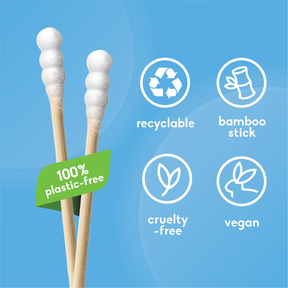 The Humble Co Bamboo Cotton Swabs vegan, cruelty-free care credentials.