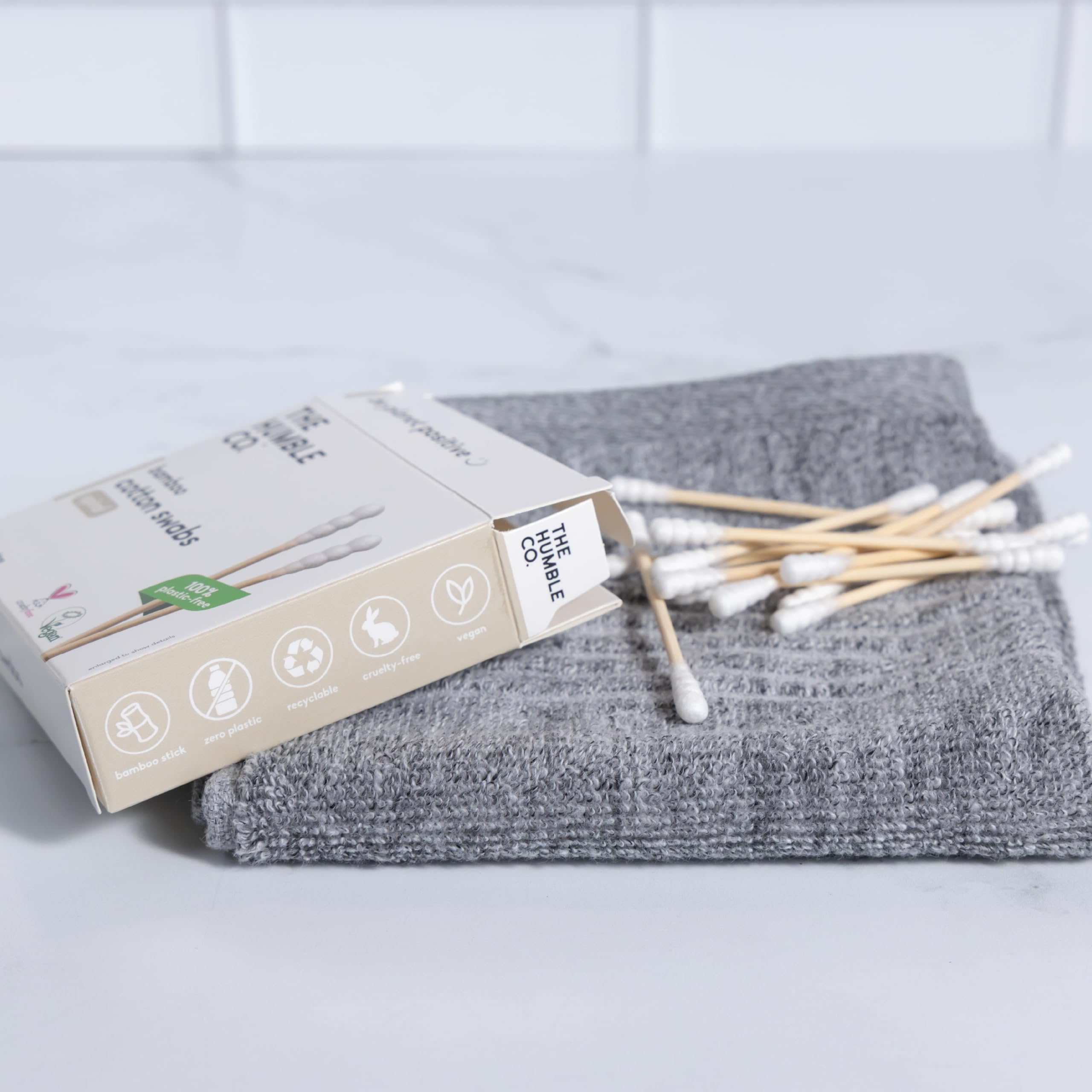 The Humble Co Bamboo Swabs enable precise makeup tweaks and gentle cleaning.