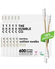 The Humble Co bamboo swabs with spiral tips in packaging for eco-friendly daily care.