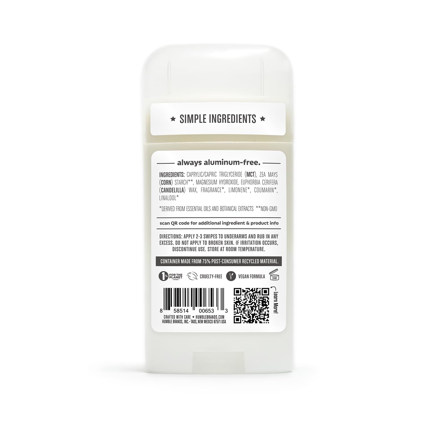 Humble 2.5-ounce tube close-up shows travel-friendly size