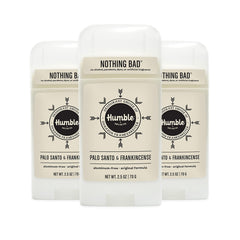 Humble Original aluminum-free deodorant stick showing simple odor control in use