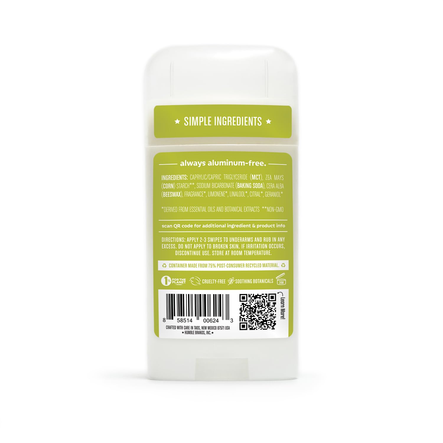 Humble Brands original formula skin-contact close-up shows comfortable, dry feel.