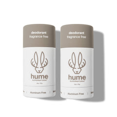 HUME SUPERNATURAL aluminum-free deodorant stick for odor control and dry underarms.
