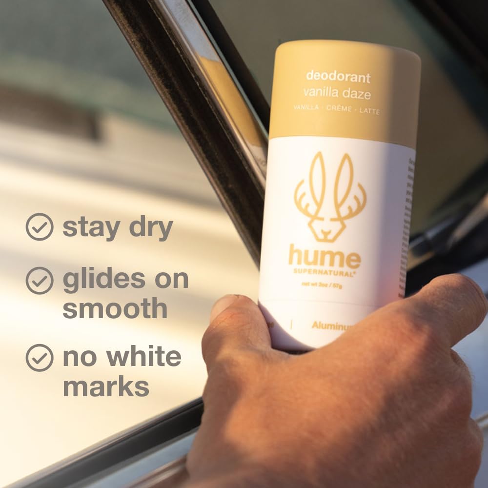 Hume Supernatural dermatologist-tested packaging with allergen-free, cruelty-free messaging