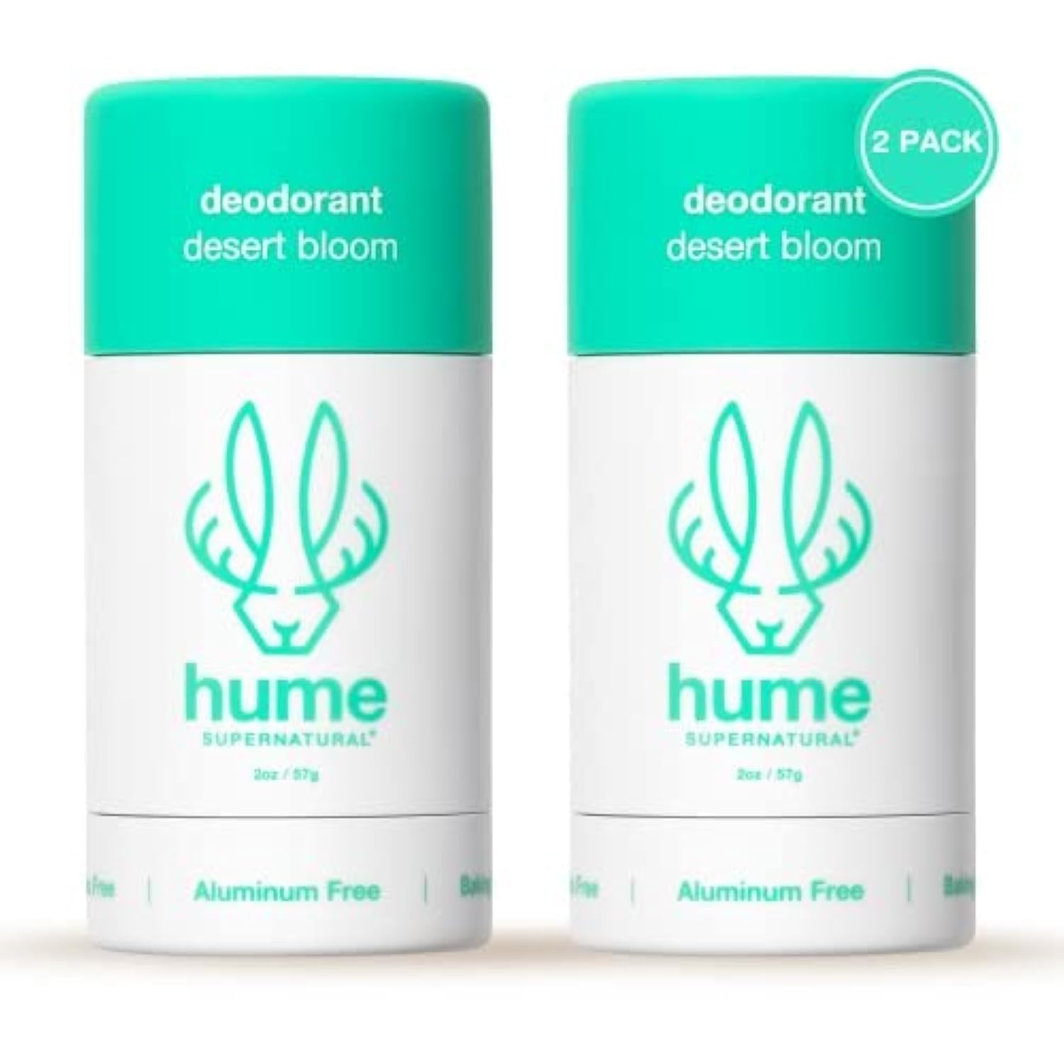 Hume Supernatural Desert Bloom 2-pack packaging highlights aluminum-free daily protection.