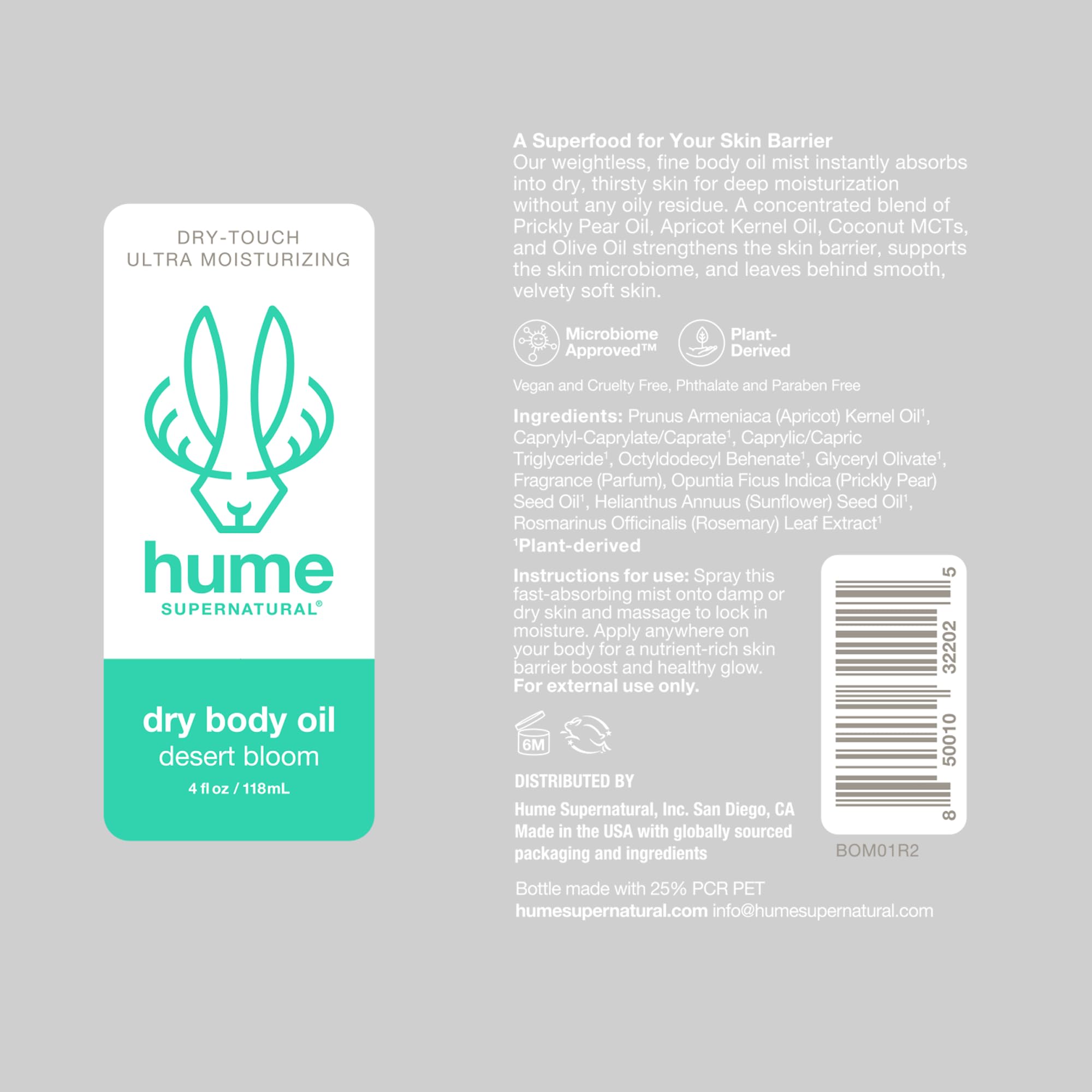 Hume Supernatural dry body oil spray daily ritual skin nourishment.