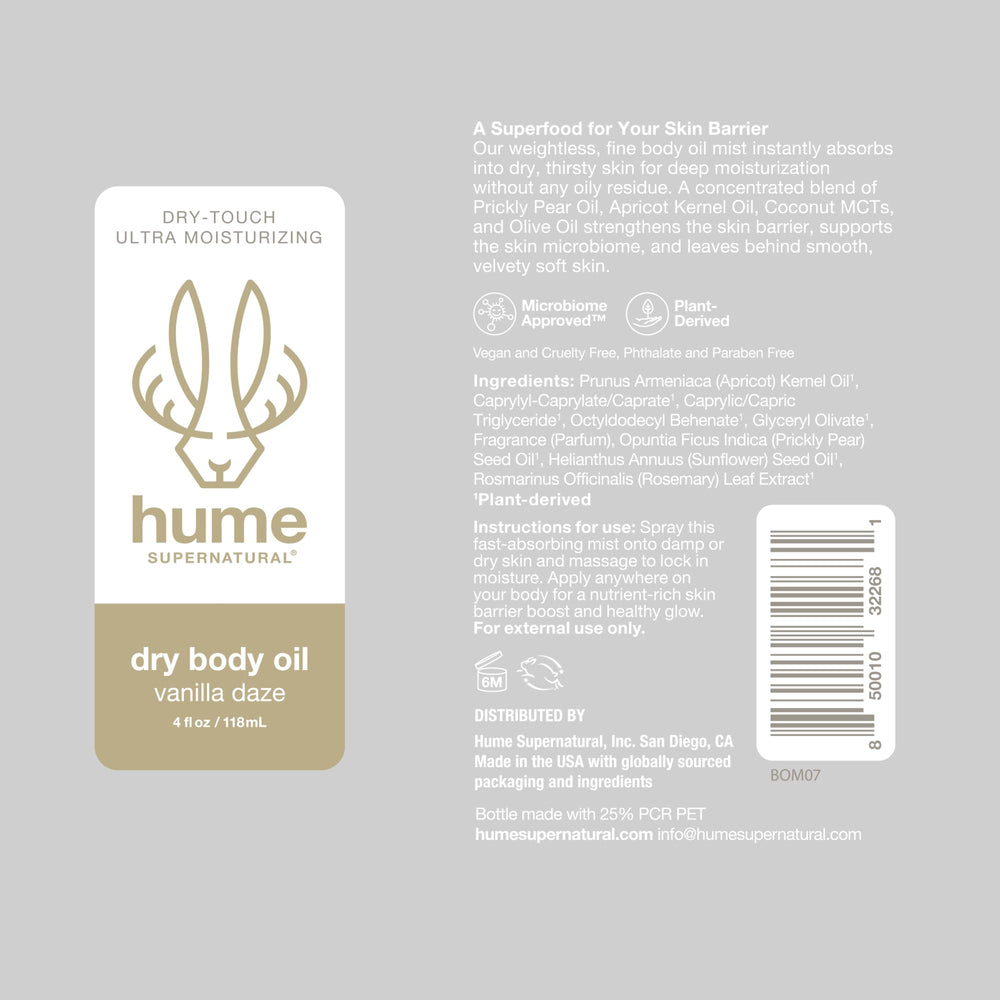 HUME SUPERNATURAL long-lasting hydration for dry skin after showers