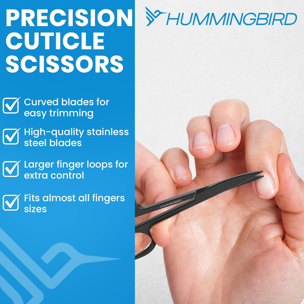 HUMMINGBIRD slant-tip tweezers for precise debris removal and cuticle lifting