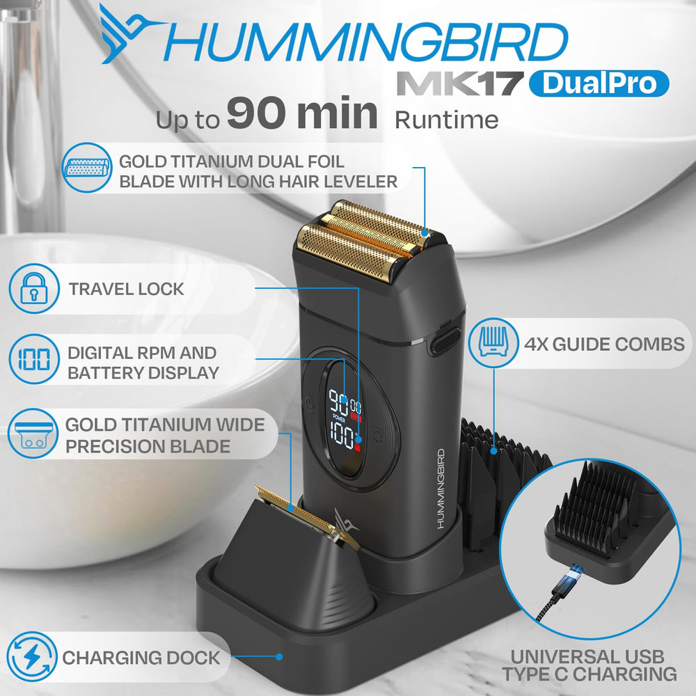 HUMMINGBIRD MK17 four guide combs enable precise lengths.