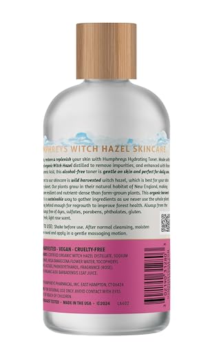 Humphreys wild-harvested witch hazel essence splash on cotton.