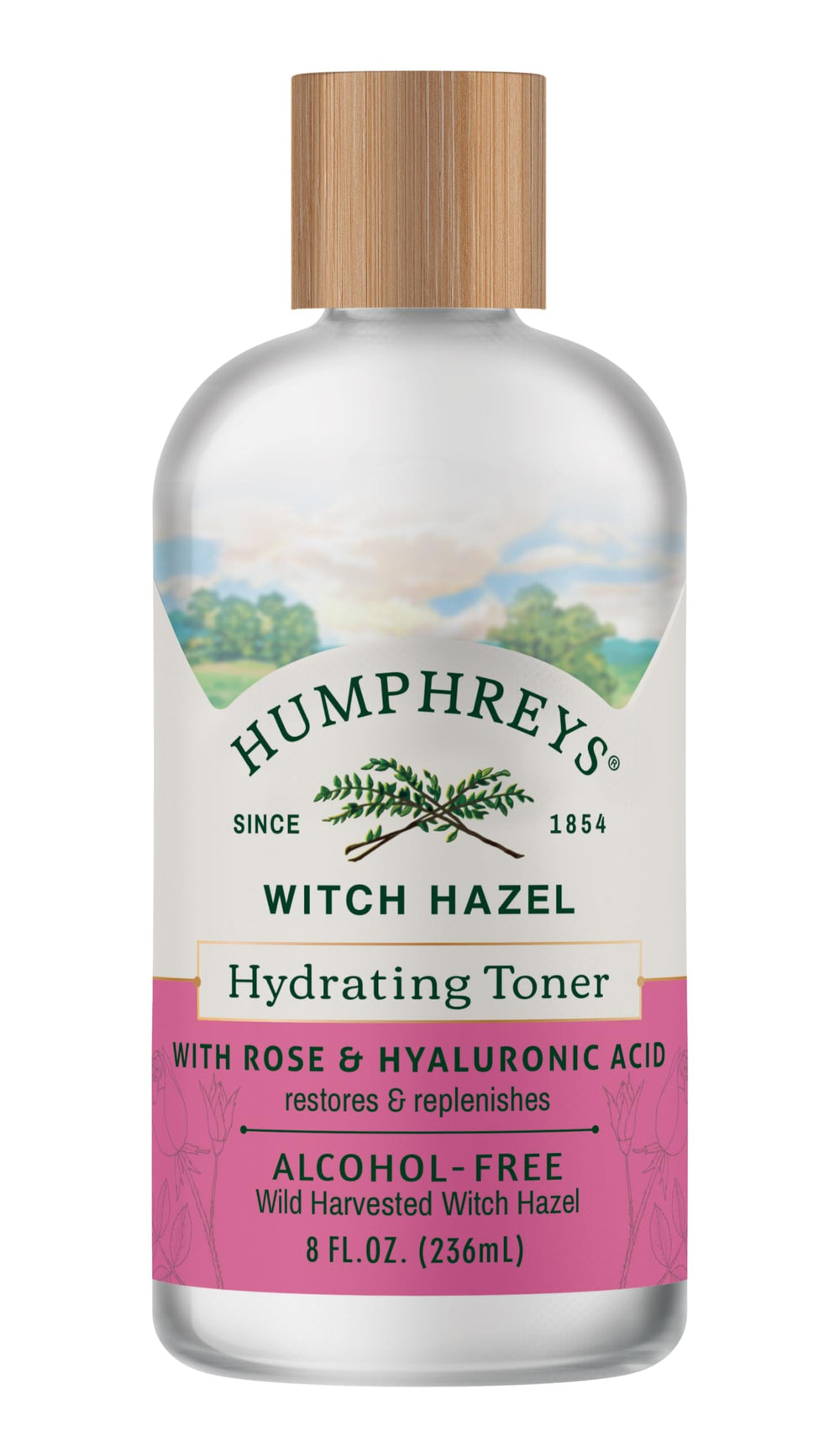 Humphreys Witch Hazel Toner bottle—hydrating formula for balanced skin.
