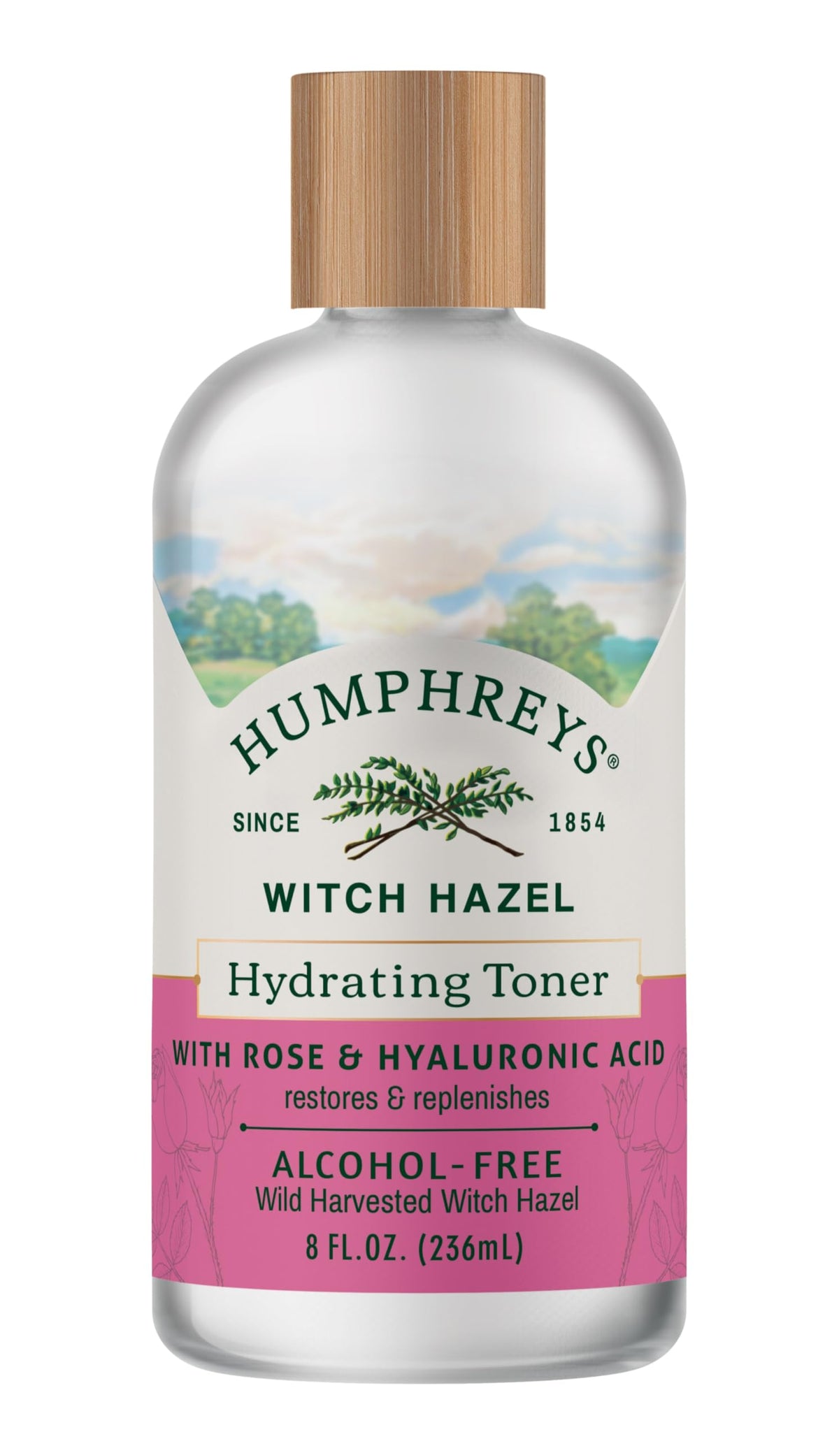 Humphreys Witch Hazel Toner bottle—hydrating formula for balanced skin.