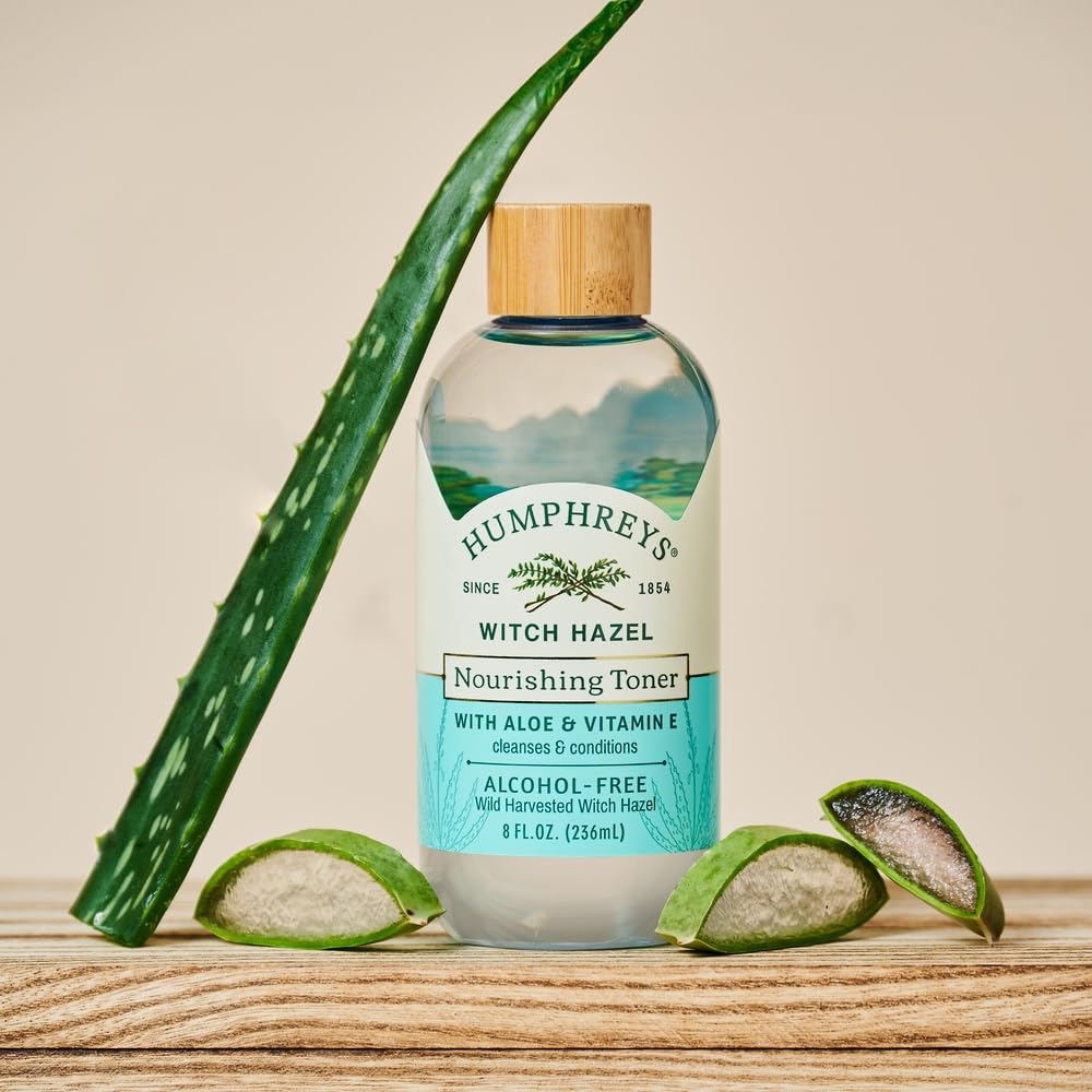 Morning skincare routine with Humphreys toner after cleansing.
