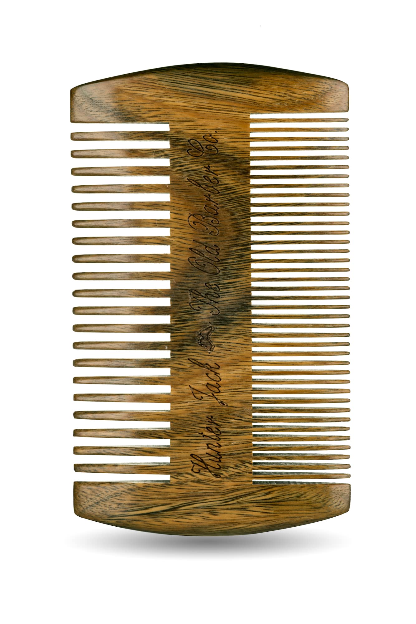 Hunter Jack beard comb in PU leather case for travel-ready grooming.