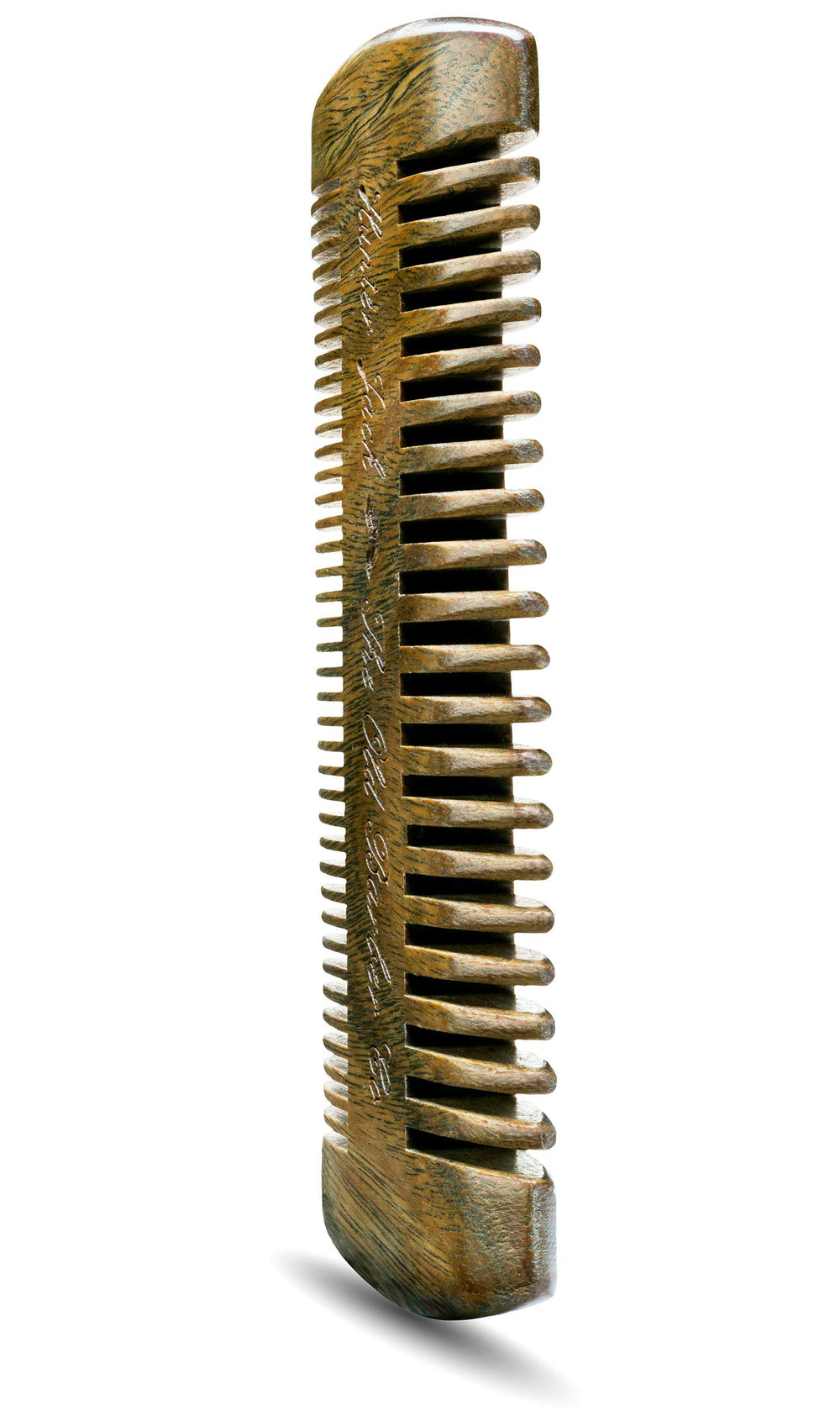 Hunter Jack premium wooden comb highlighting durable sandalwood and anti-static surface.