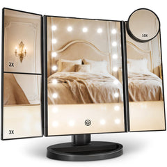 HUONUL makeup mirror with lights aids precise makeup application with adjustable magnification