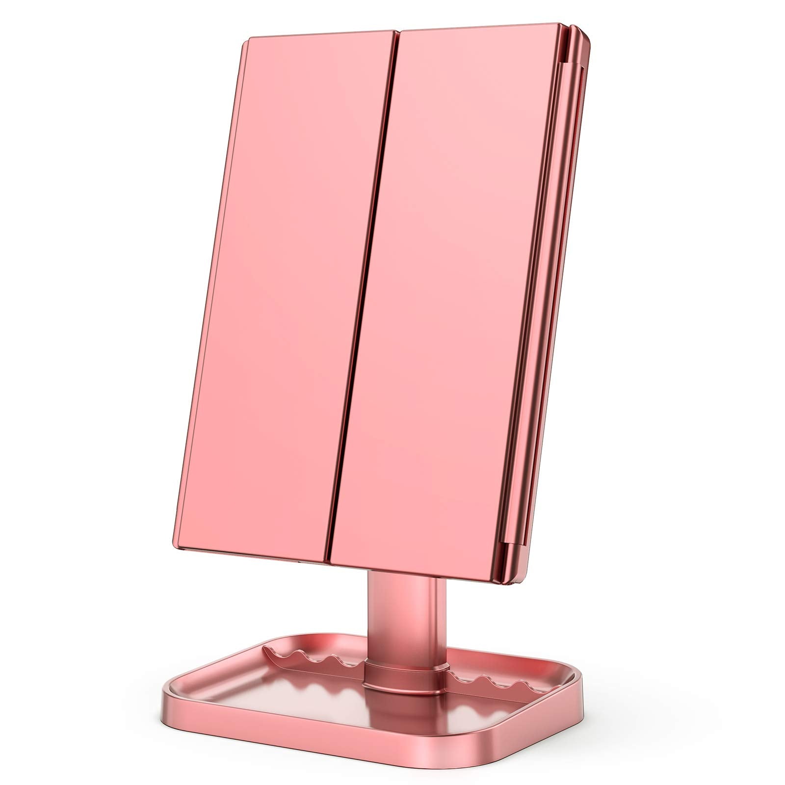 HUONUL makeup mirror with 3x magnification panel for precise brow work.
