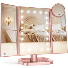 HUONUL makeup mirror with LEDs provides bright, precise makeup lighting.