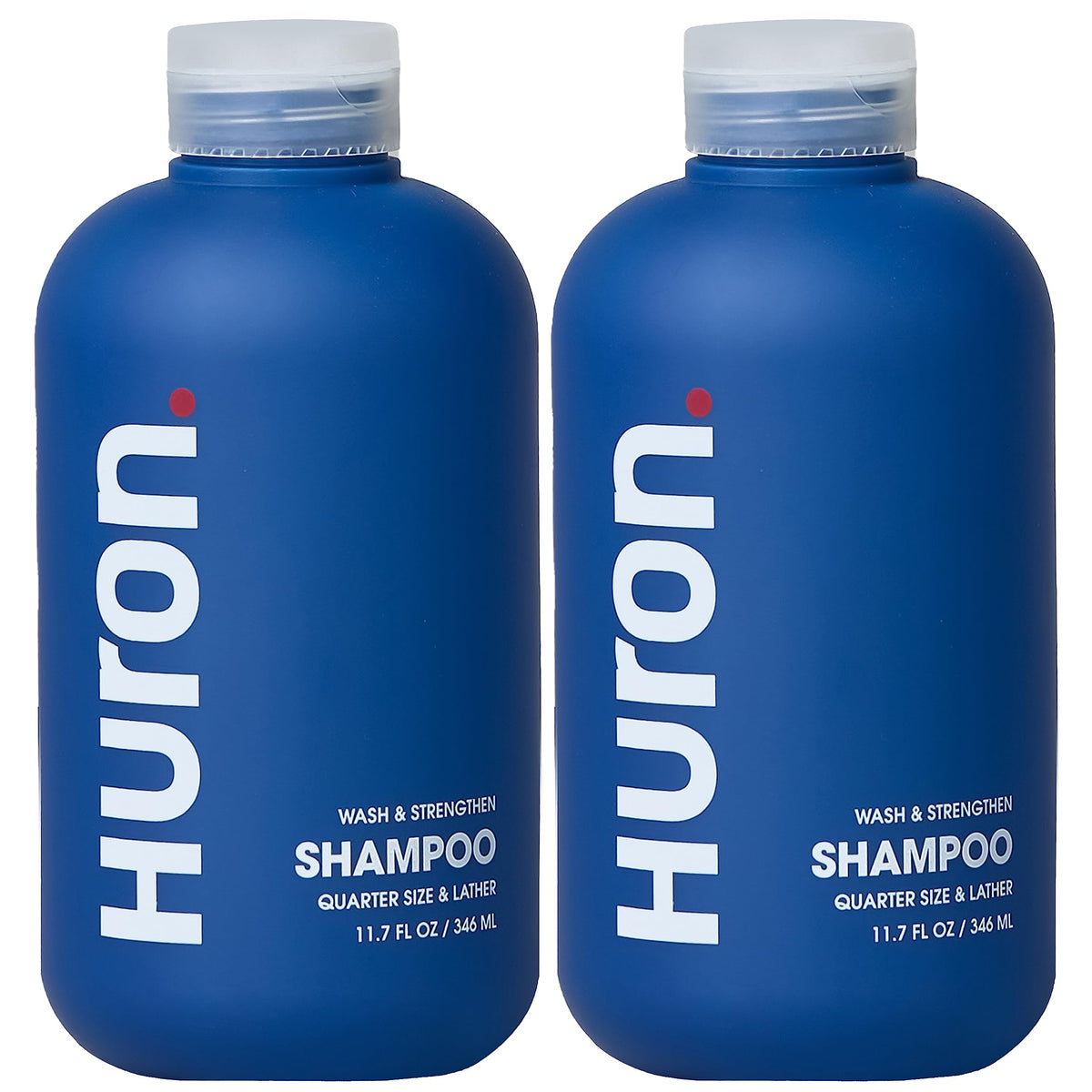 Huron Clean Citrus Woods shampoo bottle promotes sulfate-free nourishment for daily refreshment.