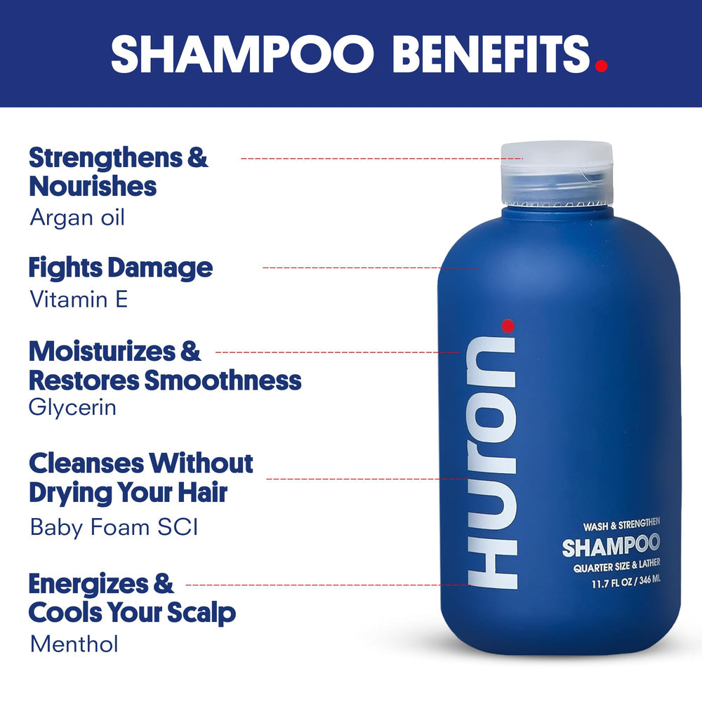 Huron Clean Citrus Woods shampoo lather captures citrus and mint invigorating aroma.