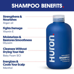 Huron Clean Citrus Woods shampoo lather captures citrus and mint invigorating aroma.