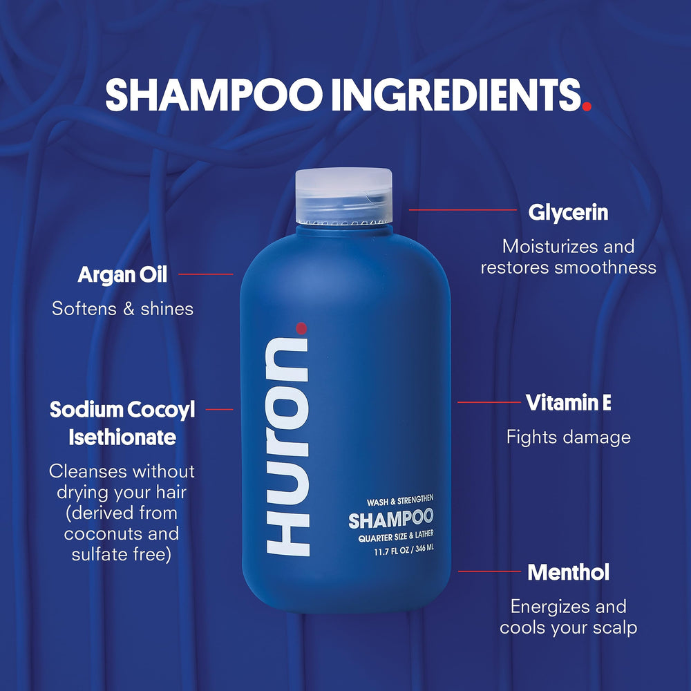 Huron Hair Duo features argan oil for scalp hydration and nourishment.
