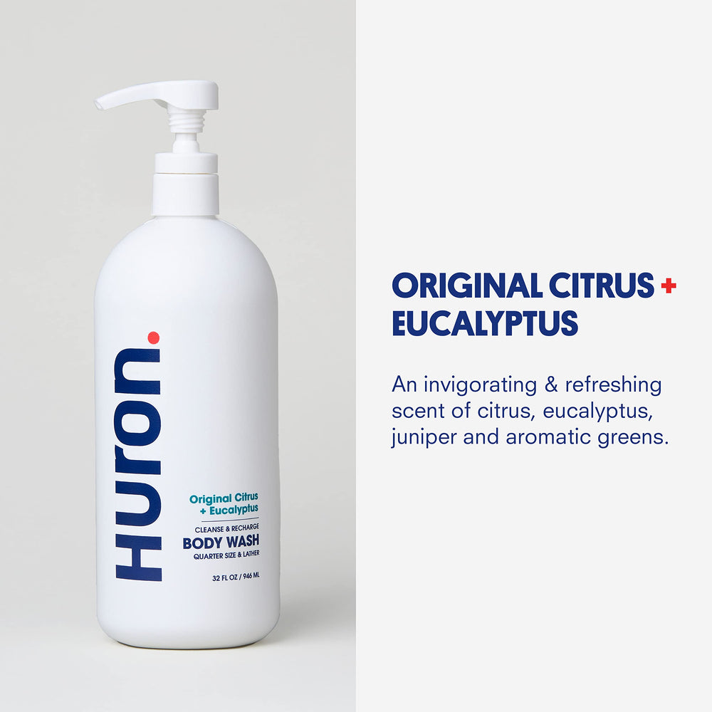 Vitamin E in Huron body wash supports hydration and resilience