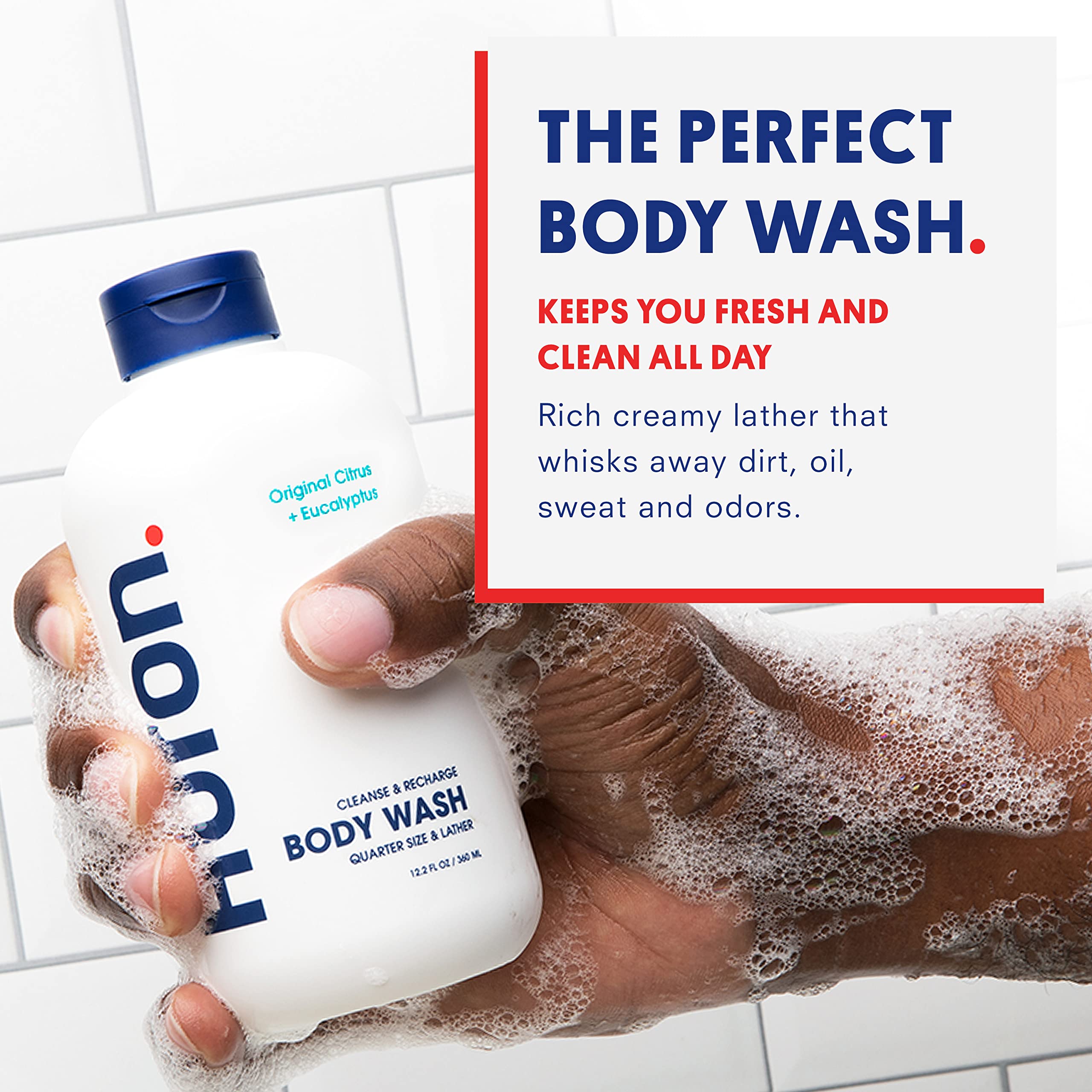 Huron Men's Body Wash rich foamy lather for thorough cleansing and hydration
