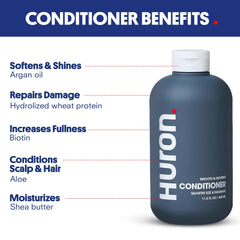 Huron Men’s Conditioner scent profile highlights citrus and juniper for a fresh grooming ritual.