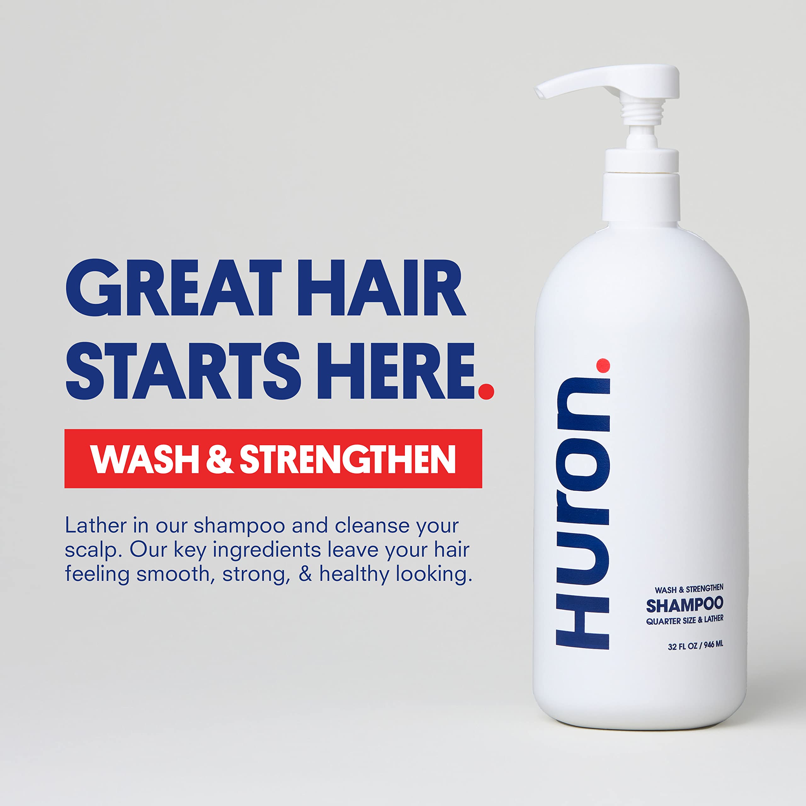 Huron Men's Fresh Scent Daily Shampoo ingredients label close-up highlights argan oil.