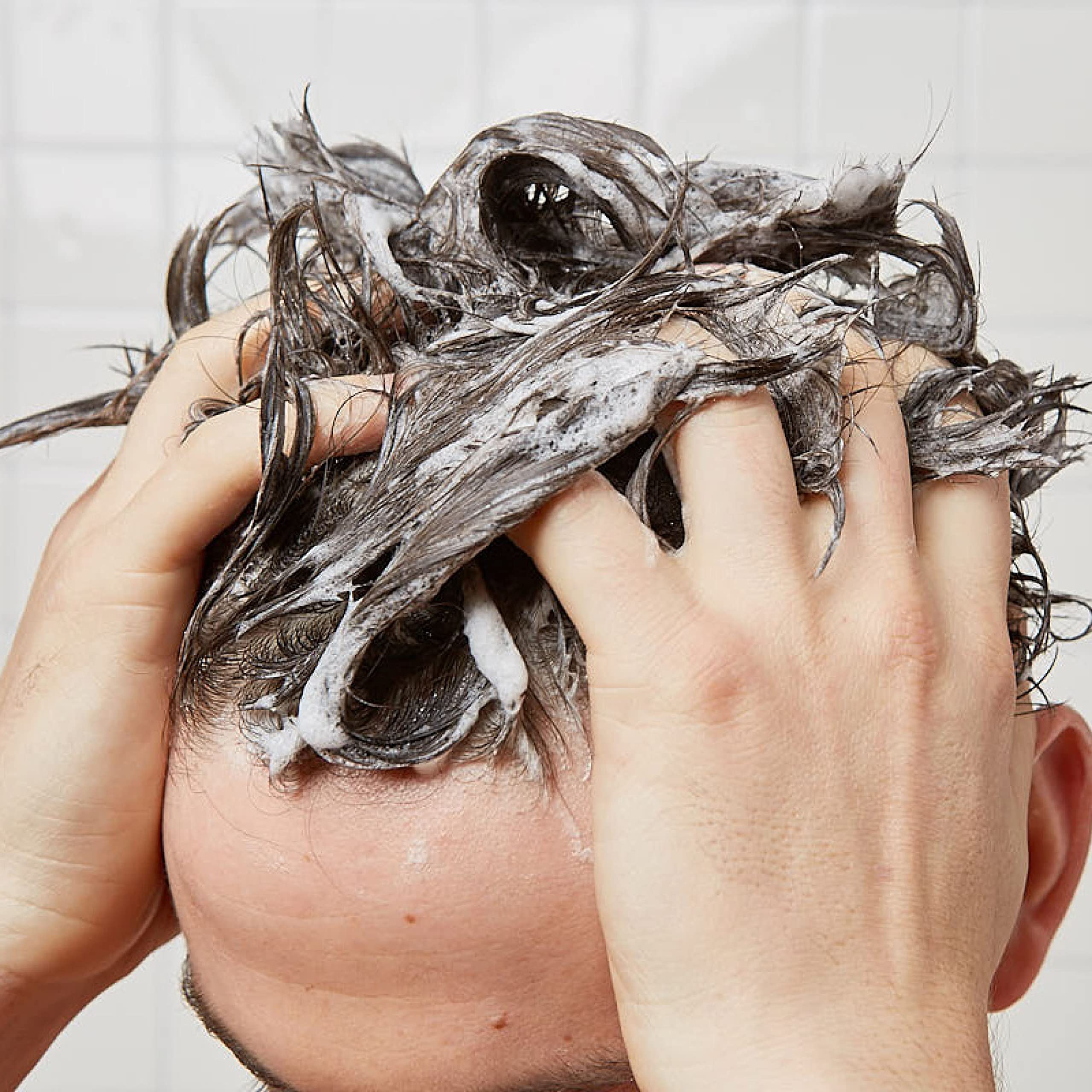 Huron shampoo vitamins E and B7 boost elasticity and fullness visuals.